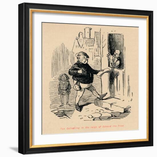 'Tax Collecting in the reign of Edward the First', c1860, (c1860)-John Leech-Framed Giclee Print