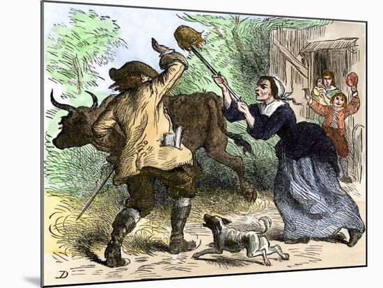 Tax-Collector Beaten Off by an Angry Carolina Colonist-null-Mounted Giclee Print