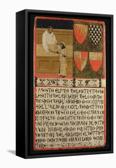 Tax Collector with Taxpayer, 1340-Ambrogio Lorenzetti-Framed Premier Image Canvas