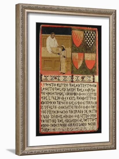 Tax Collector with Taxpayer, 1340-Ambrogio Lorenzetti-Framed Giclee Print