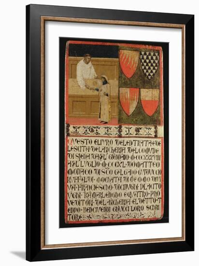 Tax Collector with Taxpayer, 1340-Ambrogio Lorenzetti-Framed Giclee Print