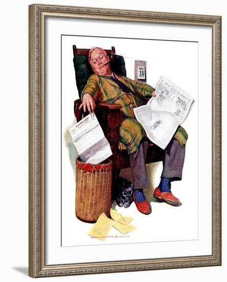 "Tax Deadline,"March 19, 1938-John Newton Howitt-Framed Giclee Print