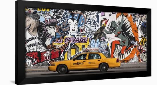 Taxi and mural painting in Soho, NYC-Michel Setboun-Framed Giclee Print