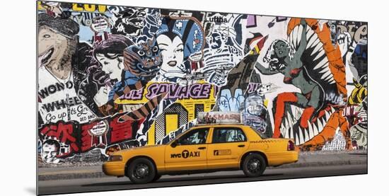 Taxi and mural painting in Soho, NYC-Michel Setboun-Mounted Giclee Print