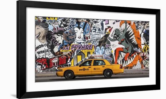 Taxi and mural painting in Soho, NYC-Michel Setboun-Framed Giclee Print