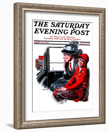 "Taxi Cab," Saturday Evening Post Cover, April 26, 1924-Neil Hott-Framed Giclee Print