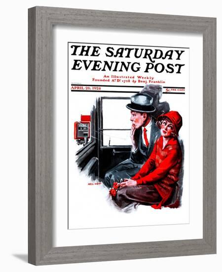 "Taxi Cab," Saturday Evening Post Cover, April 26, 1924-Neil Hott-Framed Giclee Print