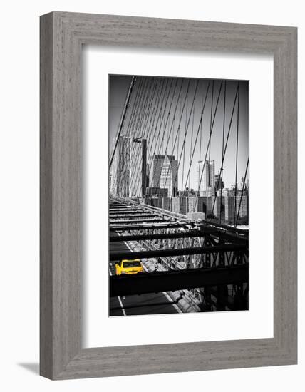 Taxi Cabs - Brooklyn Bridge - Yellow Cabs - Manhattan - New York City - United States-Philippe Hugonnard-Framed Photographic Print