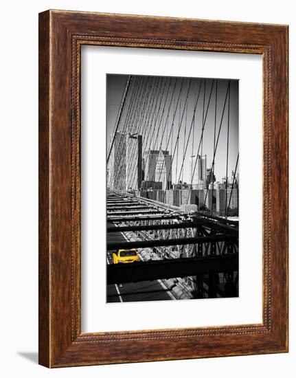 Taxi Cabs - Brooklyn Bridge - Yellow Cabs - Manhattan - New York City - United States-Philippe Hugonnard-Framed Photographic Print