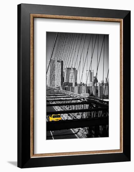 Taxi Cabs - Brooklyn Bridge - Yellow Cabs - Manhattan - New York City - United States-Philippe Hugonnard-Framed Photographic Print