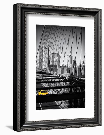 Taxi Cabs - Brooklyn Bridge - Yellow Cabs - Manhattan - New York City - United States-Philippe Hugonnard-Framed Photographic Print