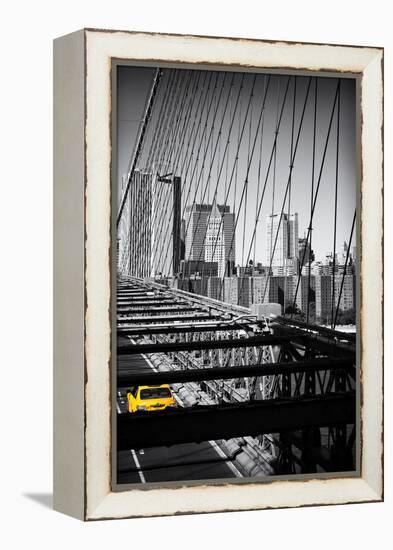 Taxi Cabs - Brooklyn Bridge - Yellow Cabs - Manhattan - New York City - United States-Philippe Hugonnard-Framed Premier Image Canvas