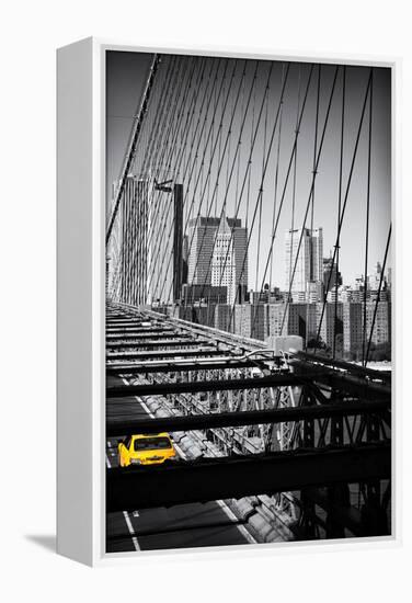 Taxi Cabs - Brooklyn Bridge - Yellow Cabs - Manhattan - New York City - United States-Philippe Hugonnard-Framed Premier Image Canvas