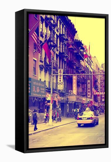 Taxi Cabs - Chinatown - Yellow Cabs - Manhattan - New York City - United States-Philippe Hugonnard-Framed Premier Image Canvas