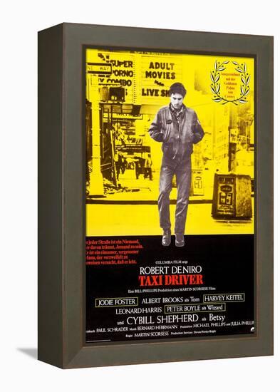 Taxi Driver, German Poster Art, Robert De Niro, 1976-null-Framed Stretched Canvas