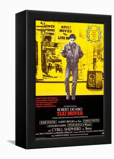 Taxi Driver, German Poster Art, Robert De Niro, 1976-null-Framed Stretched Canvas