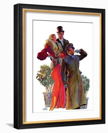 "Taxi!,"February 27, 1932-John LaGatta-Framed Giclee Print