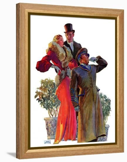 "Taxi!,"February 27, 1932-John LaGatta-Framed Premier Image Canvas