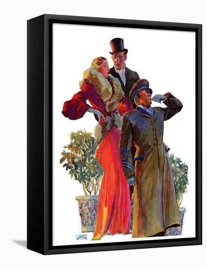 "Taxi!,"February 27, 1932-John LaGatta-Framed Premier Image Canvas