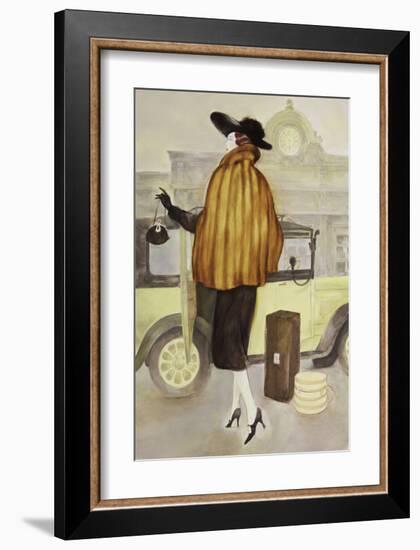 Taxi Lady-Graham Reynold-Framed Art Print