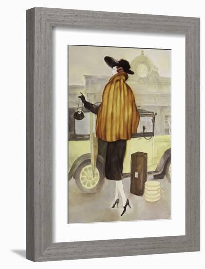 Taxi Lady-Graham Reynold-Framed Art Print