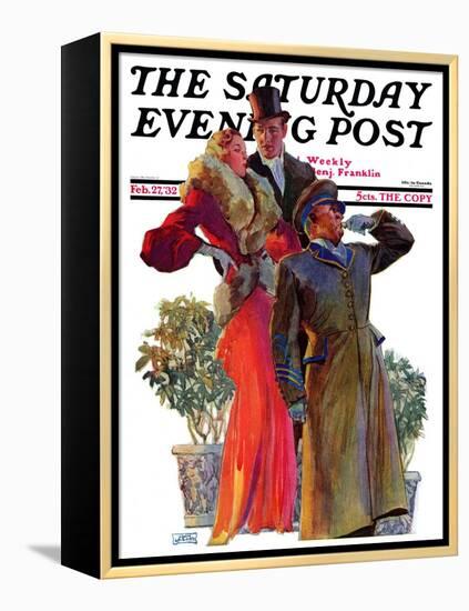 "Taxi!," Saturday Evening Post Cover, February 27, 1932-John LaGatta-Framed Premier Image Canvas