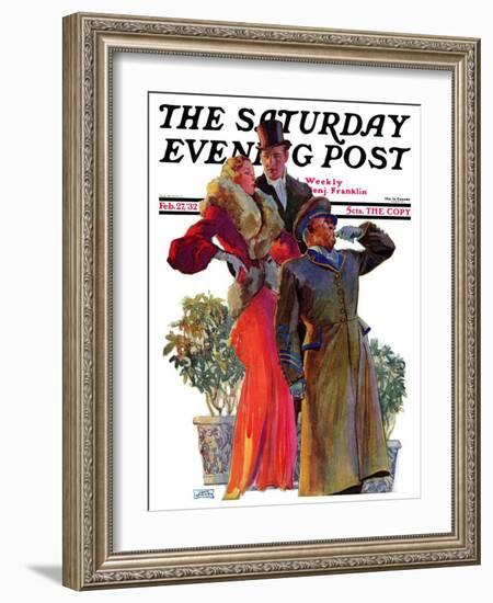 "Taxi!," Saturday Evening Post Cover, February 27, 1932-John LaGatta-Framed Giclee Print