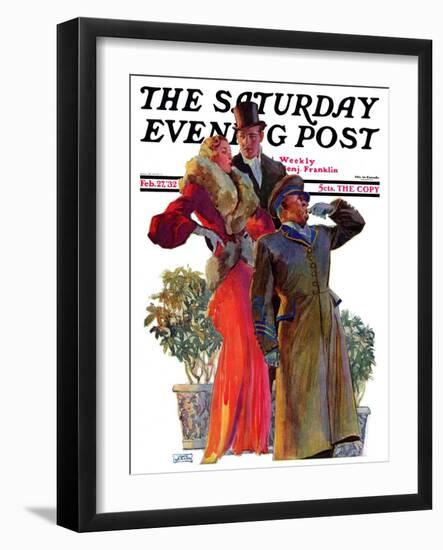 "Taxi!," Saturday Evening Post Cover, February 27, 1932-John LaGatta-Framed Giclee Print