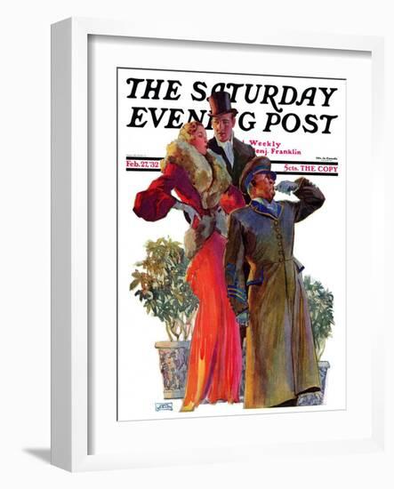 "Taxi!," Saturday Evening Post Cover, February 27, 1932-John LaGatta-Framed Giclee Print