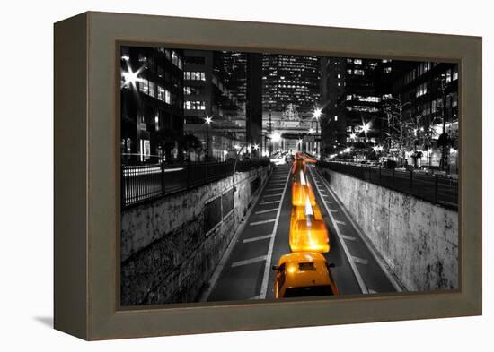 Taxi Timelapse NYC-null-Framed Stretched Canvas