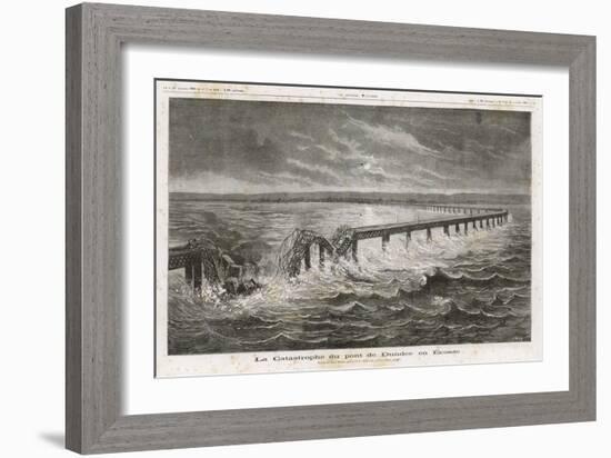 Tay Bridge Bridge Collapses During a Storm with Disastrous Consequences-Henri Meyer-Framed Art Print