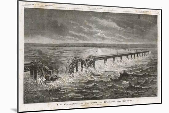 Tay Bridge Bridge Collapses During a Storm with Disastrous Consequences-Henri Meyer-Mounted Art Print