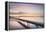 Taylor Dock Boardwalk during twilight afterglow, Boulevard Park Bellingham, Washington State-Alan Majchrowicz-Framed Premier Image Canvas