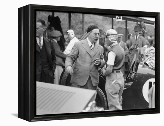 Tazio Nuvolari at the Ulster TT Race, 1933-null-Framed Premier Image Canvas
