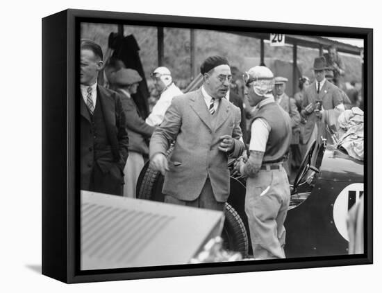 Tazio Nuvolari at the Ulster TT Race, 1933-null-Framed Premier Image Canvas