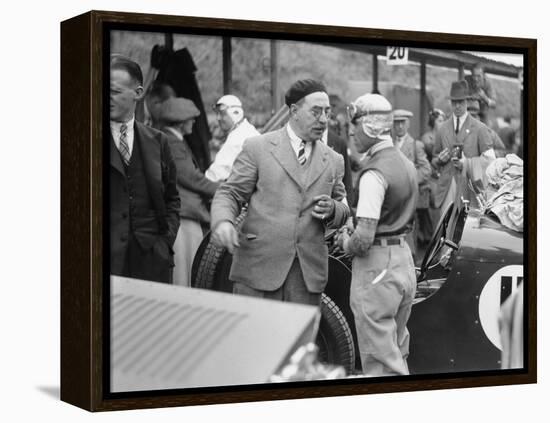 Tazio Nuvolari at the Ulster TT Race, 1933-null-Framed Premier Image Canvas