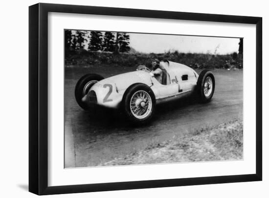 Tazio Nuvolari Driving a 3 Litre Auto Union in a Grand Prix, 1939-null-Framed Photographic Print