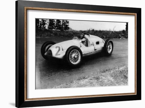 Tazio Nuvolari Driving a 3 Litre Auto Union in a Grand Prix, 1939-null-Framed Photographic Print