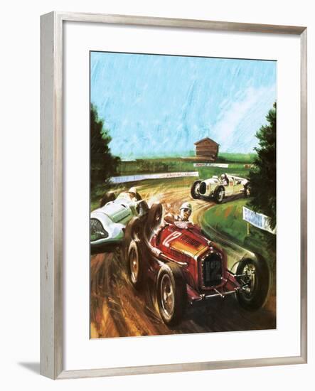 Tazio Nuvolari-Graham Coton-Framed Giclee Print