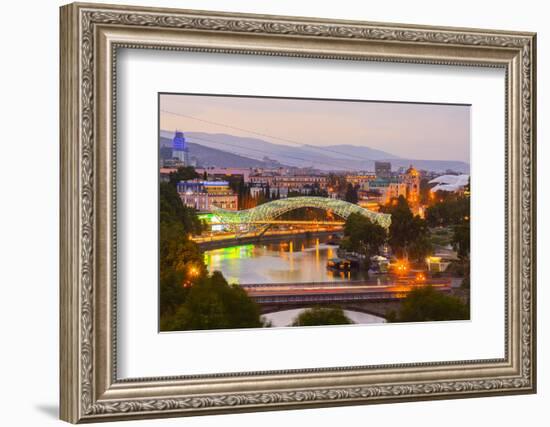 Tbilisi at dusk, Georgia, Caucasus, Asia-G&M Therin-Weise-Framed Photographic Print