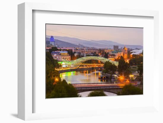 Tbilisi at dusk, Georgia, Caucasus, Asia-G&M Therin-Weise-Framed Photographic Print