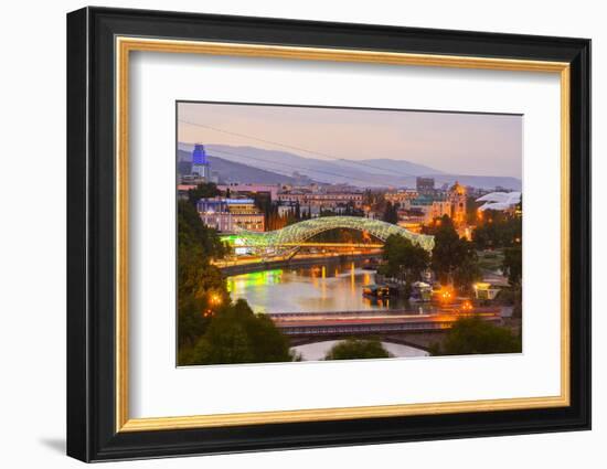 Tbilisi at dusk, Georgia, Caucasus, Asia-G&M Therin-Weise-Framed Photographic Print