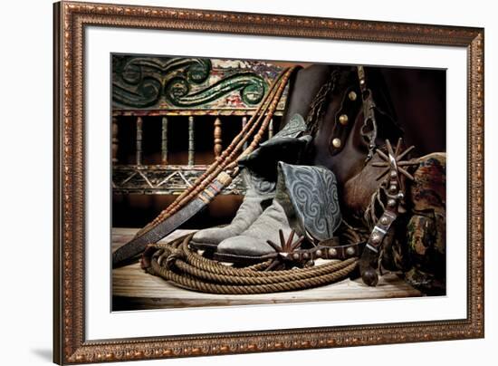 TC’s Boots and Yuma Spurs (color)-Barry Hart-Framed Giclee Print