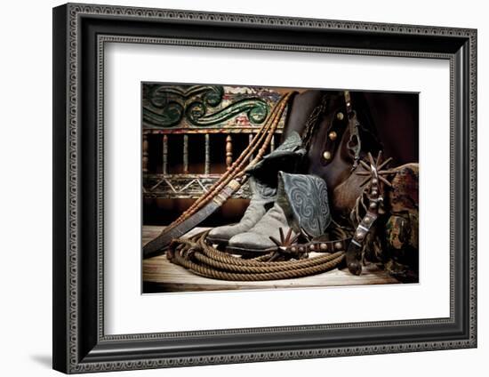 TC’s Boots and Yuma Spurs (color)-Barry Hart-Framed Art Print