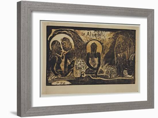 Te Atua (The God) from the Series Noa Noa, 1893-1894-Paul Gauguin-Framed Giclee Print