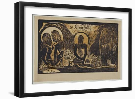 Te Atua (The God) from the Series Noa Noa, 1893-1894-Paul Gauguin-Framed Giclee Print