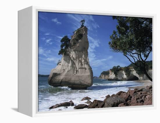 Te Horo Rock, Cathedral Cove, Coromandel Peninsula, North Island, New Zealand, Pacific-Dominic Harcourt-webster-Framed Premier Image Canvas