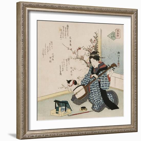 Te-Ike No Hana 'Hand-Picked Flower'-Yanagawa Shigenobu II-Framed Giclee Print
