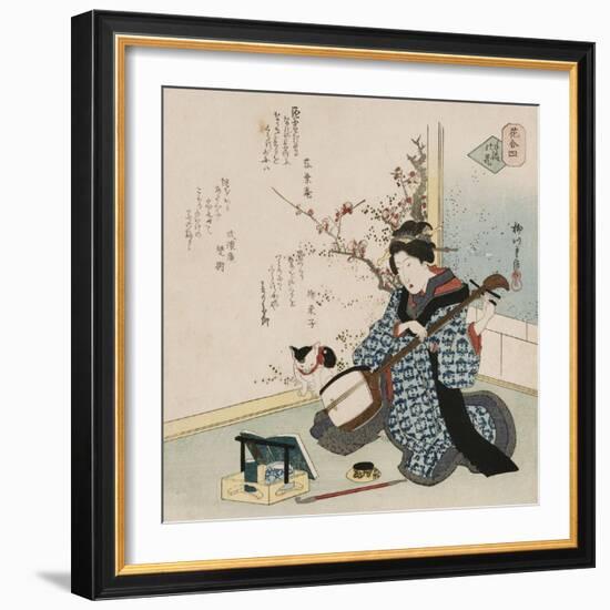 Te-Ike No Hana 'Hand-Picked Flower'-Yanagawa Shigenobu II-Framed Giclee Print