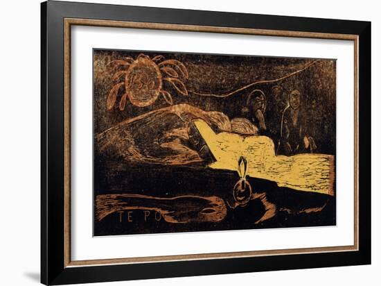 Te Po. La Grande Nuit (From the Series Noa No), 1893-1894-Paul Gauguin-Framed Giclee Print